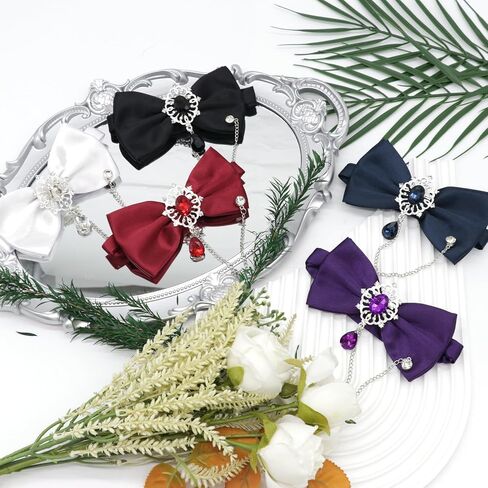 Bow Ties for Men, Adjustable Mens Bow Tie Pre-Tied Bowties Men with Rhinestone Chain for Tuxedo Wedding Party in Kuwait