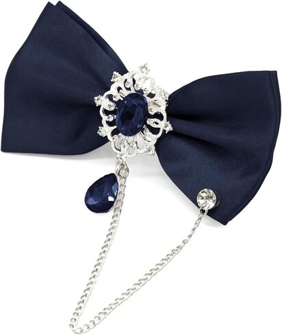 Bow Ties for Men, Adjustable Mens Bow Tie Pre-Tied Bowties Men with Rhinestone Chain for Tuxedo Wedding Party in Kuwait