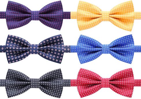 AUSKY 8 PACKS Elegant Adjustable Pre-tied Bow Ties for Men Boys (1&4&5&6&8 Pack for option) in Saudi Arabia