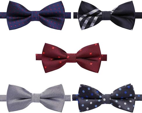 AUSKY 8 PACKS Elegant Adjustable Pre-tied Bow Ties for Men Boys (1&4&5&6&8 Pack for option) in Saudi Arabia