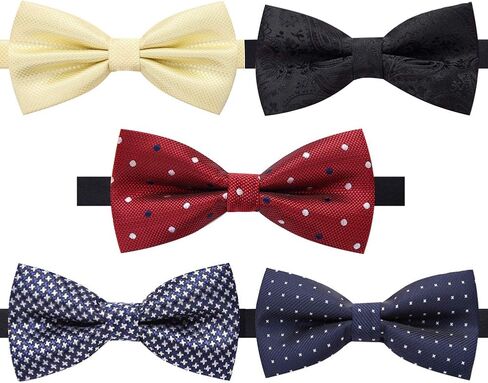AUSKY 8 PACKS Elegant Adjustable Pre-tied Bow Ties for Men Boys (1&4&5&6&8 Pack for option) in Saudi Arabia