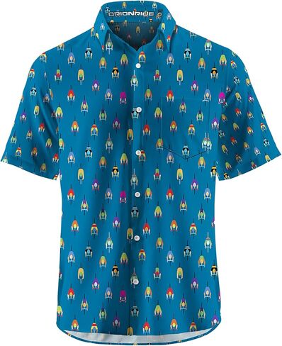 Cycling Shirts-Original Urban Blue Design,Zipper Pockets,Short Sleeves,Button Down Gravel Shirts for Biking in Saudi Arabia