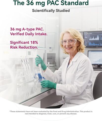 Cranberry Supplement 36 mg PAC with D-Mannose & Vitamin C, Cranberry Pills for Women, Cranberry Capsules, 3-in-1 Daily Urinary Tract Support, Soluble A-Type PACs, Vegan, Gluten-Free, 90 Capsules in Saudi Arabia
