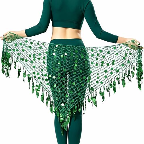Wuchieal Belly Dance Skirt Hip Scarf Dance Hip Belt Latin Dance Hula Hip Scarf in Kuwait