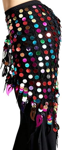 Wuchieal Belly Dance Skirt Hip Scarf Dance Hip Belt Latin Dance Hula Hip Scarf in Kuwait