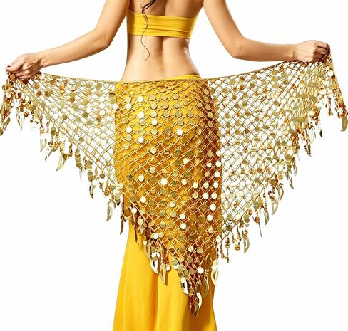 Wuchieal Belly Dance Skirt Hip Scarf Dance Hip Belt Latin Dance Hula Hip Scarf in Kuwait
