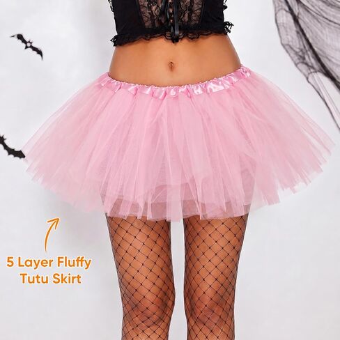 Tutus for Women Adult Tutu Tulle Skirts Costumes for Women 5 Layered Womens Tutu Skirts for Girls Teens Halloween in Saudi Arabia