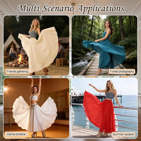 Long Ballet Skirt Women Lyrical Swing Skirts Circle Ankle Length 720 Degree for Party Belly Modern Dance Costume in Kuwait