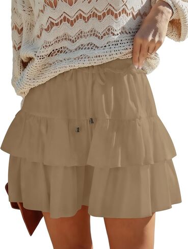 LOMON Flowy Skorts للنساء بوهو تكدرت عادية عالية الخصر التنانير الصغيرة تنس جولف السراويل طبقات Skorts 2026 in Kuwait