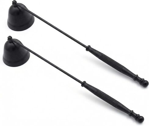 Rovian 2-Pack Candle Snuffer, Anti-Slip Long Handle Candle Extinguisher with 1.5-Inch Wide Swivel Bell for Deep Jar Candles, Matte Black Stainless Steel Wick Flame Stopper in Saudi Arabia
