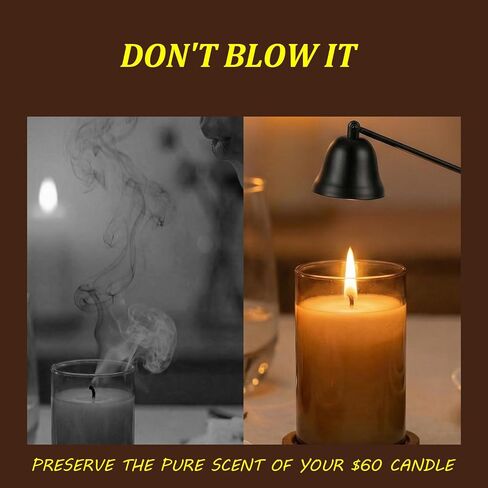 Rovian 2-Pack Candle Snuffer, Anti-Slip Long Handle Candle Extinguisher with 1.5-Inch Wide Swivel Bell for Deep Jar Candles, Matte Black Stainless Steel Wick Flame Stopper in Saudi Arabia