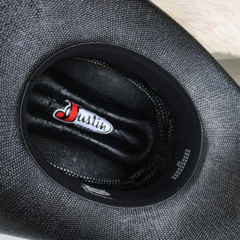 قبعة جاستن للرجال 20X Cutter Black Bangora Straw Western Cowboy Hat in Kuwait