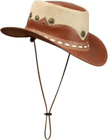 Leather Suede HAT Aussie Bush Cowboy Riding Classic Western Outback Brown in Saudi Arabia