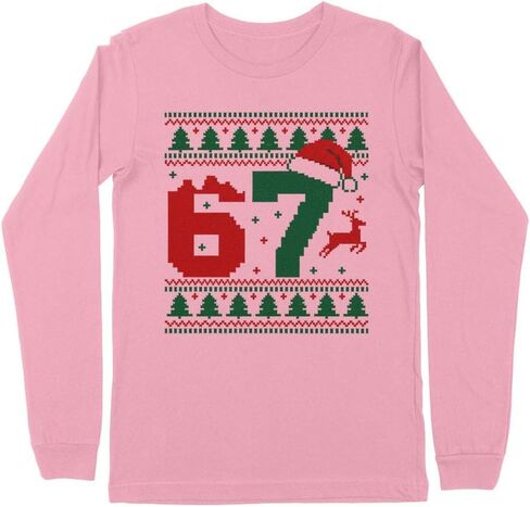TeesAndTankYou Ugly Sweater 67 عيد الميلاد للأطفال بأكمام طويلة تي شيرت للشباب in Kuwait