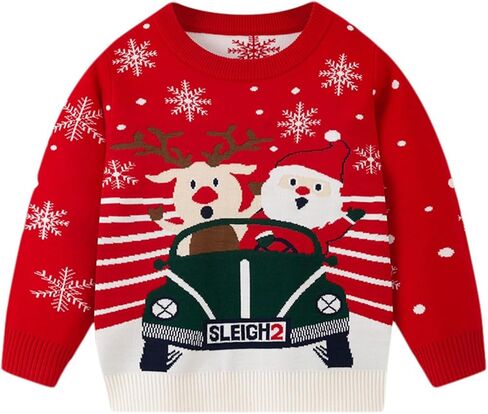 Todler Christmas Sweater Unisex Kids Xmas Ugly Knit Pullover 3-7 Years in Saudi Arabia