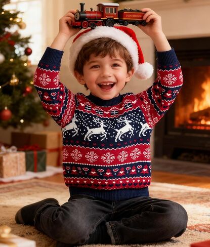 Todler Christmas Sweater Unisex Kids Xmas Ugly Knit Pullover 3-7 Years in Saudi Arabia