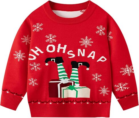 Todler Christmas Sweater Unisex Kids Xmas Ugly Knit Pullover 3-7 Years in Saudi Arabia