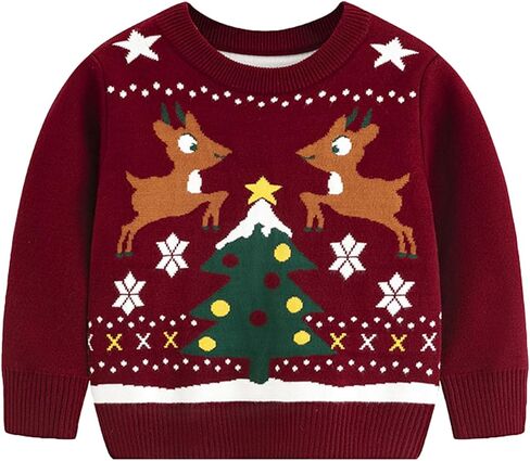 Todler Christmas Sweater Unisex Kids Xmas Ugly Knit Pullover 3-7 Years in Saudi Arabia