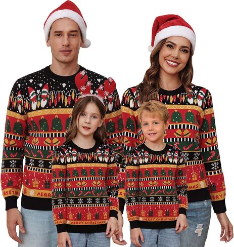 Marvmys Kids Ugly Christmas Sweater Family Matching Outfits for Holiday Party Knitted Pullover in Kuwait