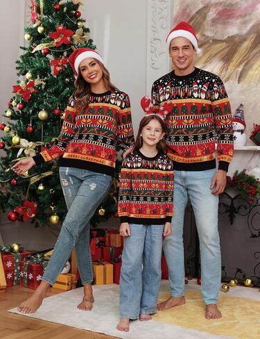Marvmys Kids Ugly Christmas Sweater Family Matching Outfits for Holiday Party Knitted Pullover in Kuwait