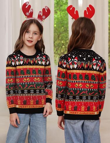 Marvmys Kids Ugly Christmas Sweater Family Matching Outfits for Holiday Party Knitted Pullover in Kuwait