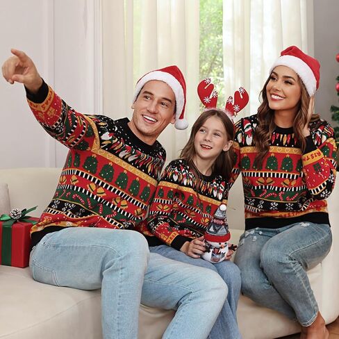 Marvmys Kids Ugly Christmas Sweater Family Matching Outfits for Holiday Party Knitted Pullover in Kuwait