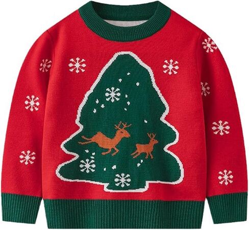 Ugly Christmas Sweater Kids Cute Toddler Boys Girls Long Sleeve Christmas Tree Elk Little Kid Christmas Outfit in Kuwait