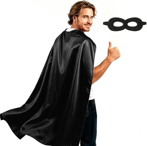 Adult Superhero Cape and Mask for Man and Woman - Halloween Vampire Capes Superhero Party Capes in Kuwait