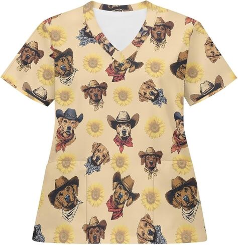 Scrub Top for Women Stretchy with Pockets Short Sleeve Medical Nursing Shirts V Neck in Saudi Arabia