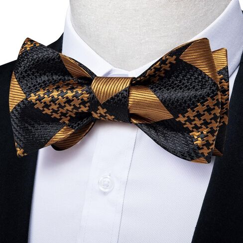 Self Tie Bow Handkerchief Cufflinks Set Silk Bowknot Formal Wedding Party Cravat in Saudi Arabia