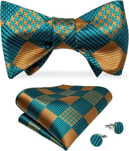 Tie Set Bow Brooch Pin Plaid Wedding Party Bowknot Cravat Gravata Gift in Saudi Arabia