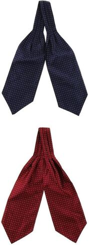 kowaku Ascot Cravat Ties for Men with Silk Pocket Square and Formal Accessories Microfiber Polyester Suitable for Wedding Business Party Gift Giving in Kuwait
