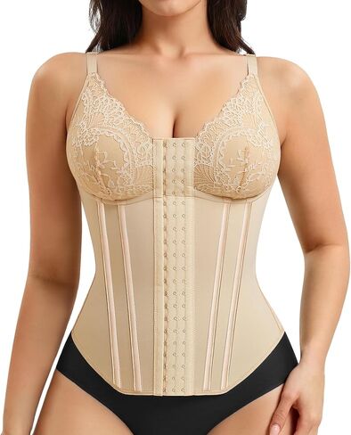 Nebility Waist Trainer for Women, Corset Shapewear with Bra Adjustable Waist Cincher Faja Body Shaper with Tummy Control in Kuwait