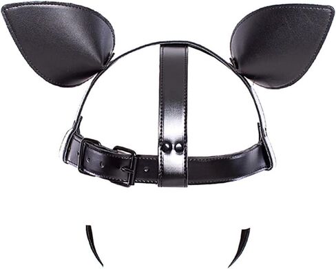 Masquerade Dog Head Hood Full Face Puppy Masks Cosplay Leather Masks For Halloween in Saudi Arabia