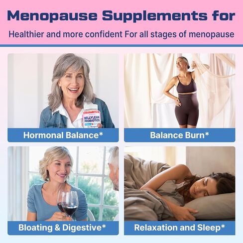 Menopause Supplements for Women Gummies, 16-in-1 Probiotic, Black Cohosh & Ashwagandha for Menopause Relief, Hot Flashes, Hormone Harmony, Mood Swings, Belly Burner* & Gut, Sugar-Free - 60 Gummies in Kuwait