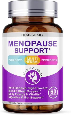Menopause Supplements for Women, 27-in-1 Multi-Herbal with Prebiotics and Probiotics, Black Cohosh, Ashwagandha, DIM, Menopause Relief for Hot Flashes, Mood Swings & Night Sweats, 60 Capsules in Kuwait