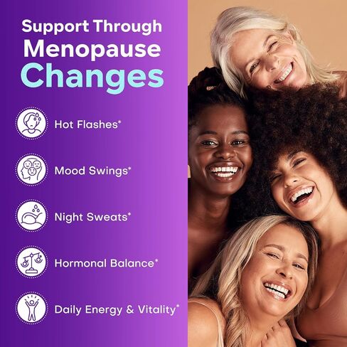 Menopause Supplements for Women, 27-in-1 Multi-Herbal with Prebiotics and Probiotics, Black Cohosh, Ashwagandha, DIM, Menopause Relief for Hot Flashes, Mood Swings & Night Sweats, 60 Capsules in Kuwait