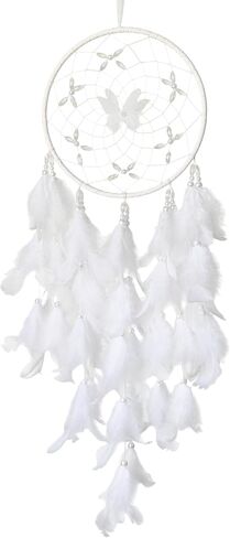 Handmade Feather Dream Catchers, Dream Catchers for Girls with Butterfly, Art Room Decoration for Kids Bedroom, Home Decoration Wedding Party Blessing Gift (Pink) in Saudi Arabia