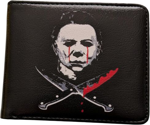 محفظة Rock Rebel Halloween 2 Michael Myers Cross Knives ثنائية الطي، سوداء، مقاس واحد in Kuwait