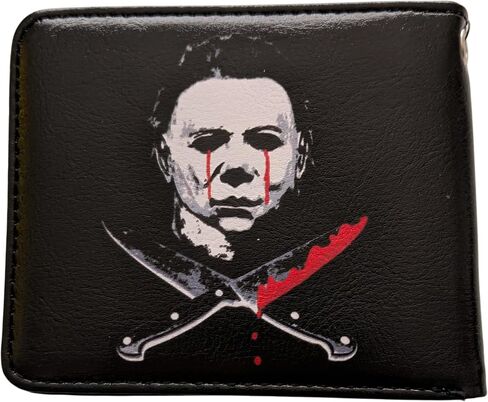 محفظة Rock Rebel Halloween 2 Michael Myers Cross Knives ثنائية الطي، سوداء، مقاس واحد in Kuwait