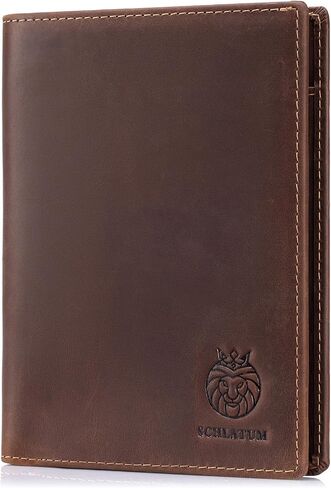 Leather Family Passport Holder RFID Blocking Vintage Zipper Large Capacity Travel Wallet with 6 Passport Slots & Wristlet in Saudi Arabia