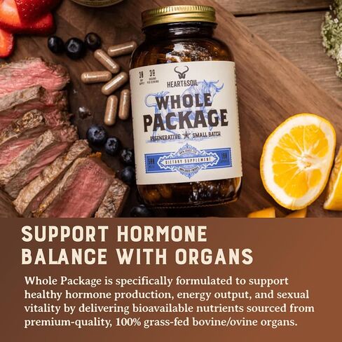 Heart & Soil – Whole Package – 100% Grass Fed & Finished Testicle, Liver & Blood Extract – Supports Male Reproductive Wellness, Hormonal Health, Energy Output & Physical Endurance – 180 Capsules in Saudi Arabia