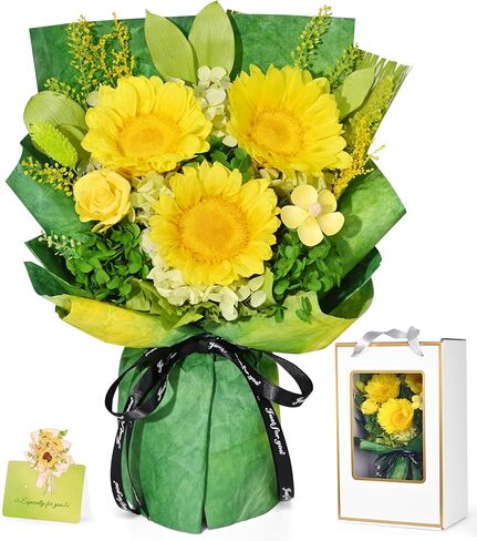 Waipfaru Preserved Flowers, Purple Fresh Bouquet with Gift Box, Flowers for Delivery Prime, Forever Flowers for Women Birthday Gift, Anniversary, Teacher, Mother Day, Valentines Day Gifts for Her in Kuwait