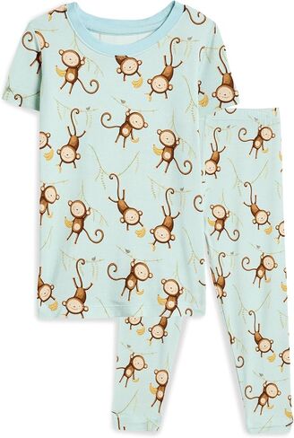 Kic Kee Pants unisex-child Print Short Sleeve Pajama Set (Toddler/Little Kid/Big Kid) in Saudi Arabia