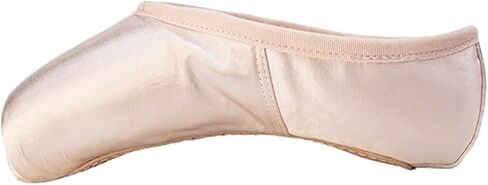Adult Kids Ballet Pointe Practice Shoes Pink Satin Girls Women Dance Shoes with Ribbons Silicone Toe Pad(Pink and pad,14) in Kuwait