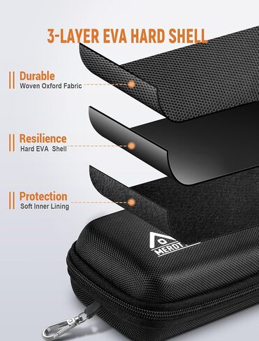 Dual Glasses Case Hard Shell, Double Sunglasses Organizer with Zipper and Cleaning Cloth, Shockproof Travel Eyewear Storage Case for Car, Black in Saudi Arabia