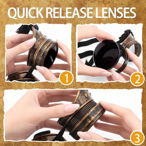 10 Pairs Vintage Steampunk Goggles, Mad Scientist Goggles Cosplay Punk Glasses for Adult, Women, Men Halloween Costume in Saudi Arabia