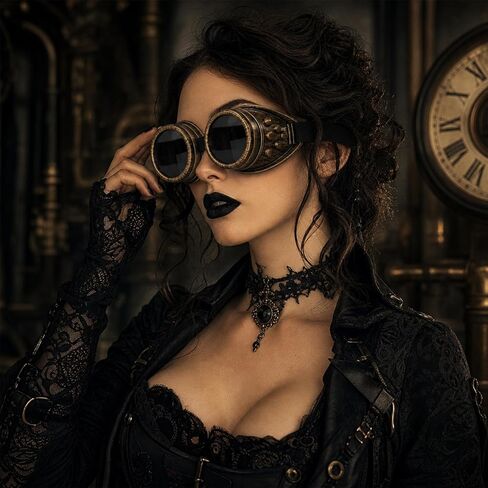 10 Pairs Vintage Steampunk Goggles, Mad Scientist Goggles Cosplay Punk Glasses for Adult, Women, Men Halloween Costume in Saudi Arabia
