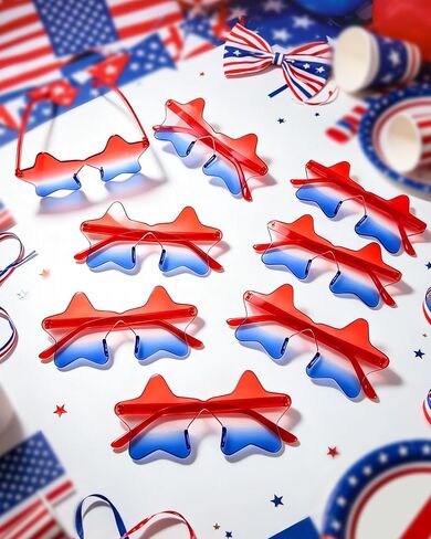 12/20/36 Pack Independence Day Heart/Star Patriotic Sunglasses, 4th of July Glasses for Women Men Party Accessories in Kuwait