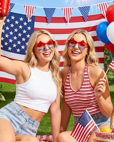 12/20/36 Pack Independence Day Heart/Star Patriotic Sunglasses, 4th of July Glasses for Women Men Party Accessories in Kuwait
